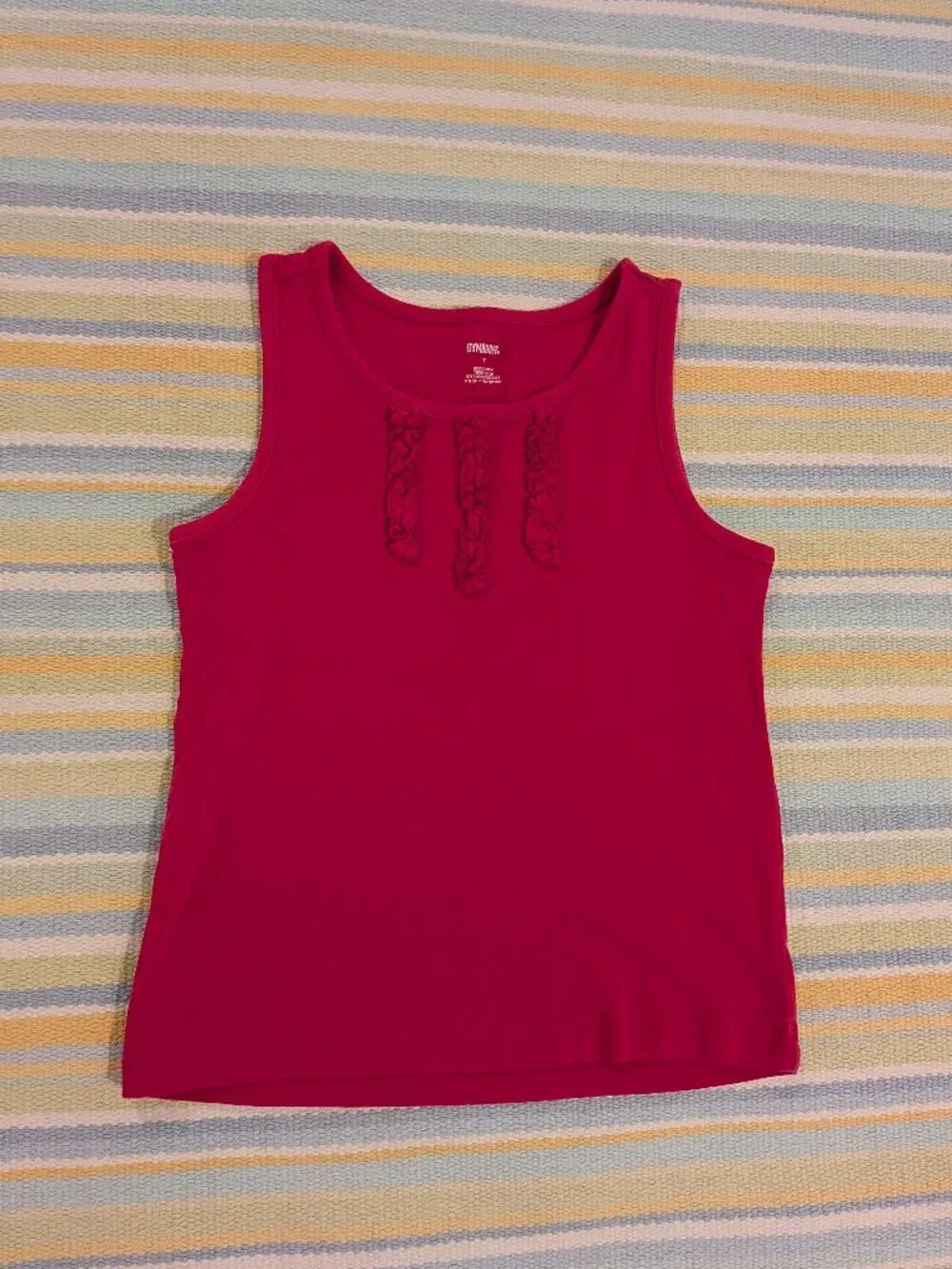 Gymboree Dark Pink tank top with ruffle details size 7